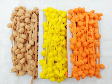 9 yards x Wholesale Tropical Pom Pom Fringe Trim, Pompom Trimming, Tassels